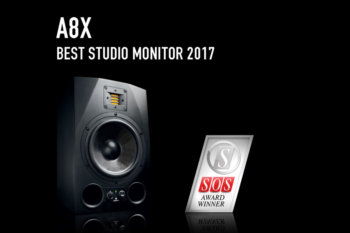 Adam Audio A8X wins Sound On Sound Award 2017