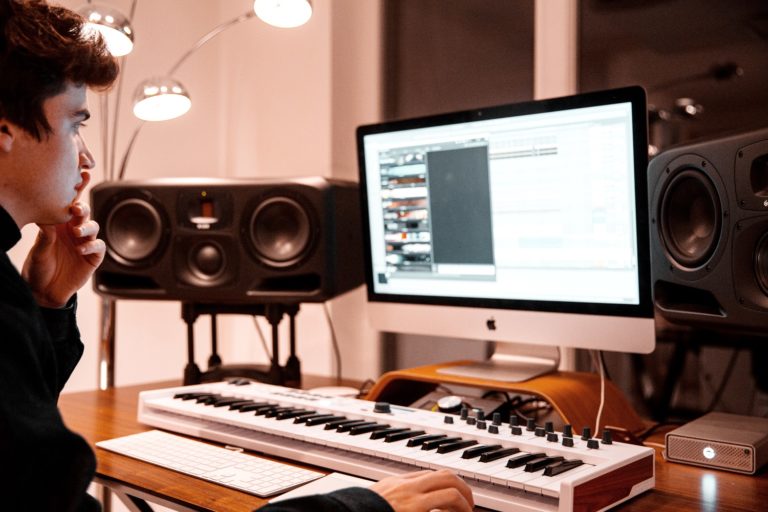 Platinum house producer Henri PFR in his studio with ADAM Audio S3H midfield monitors