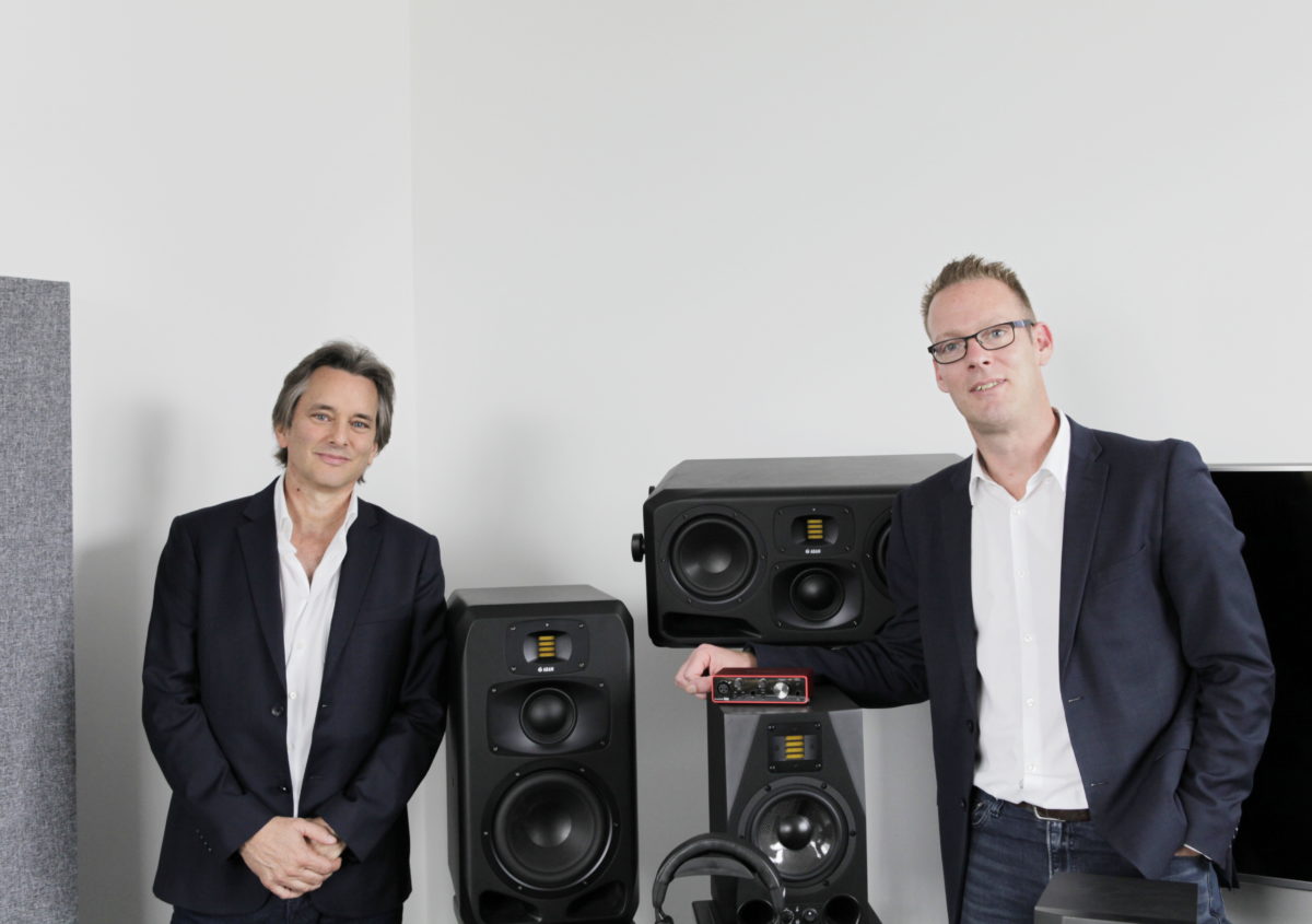 Tim Caroll, CEO of Focusrite, and Christian Hellinger, CEO of ADAM Audio